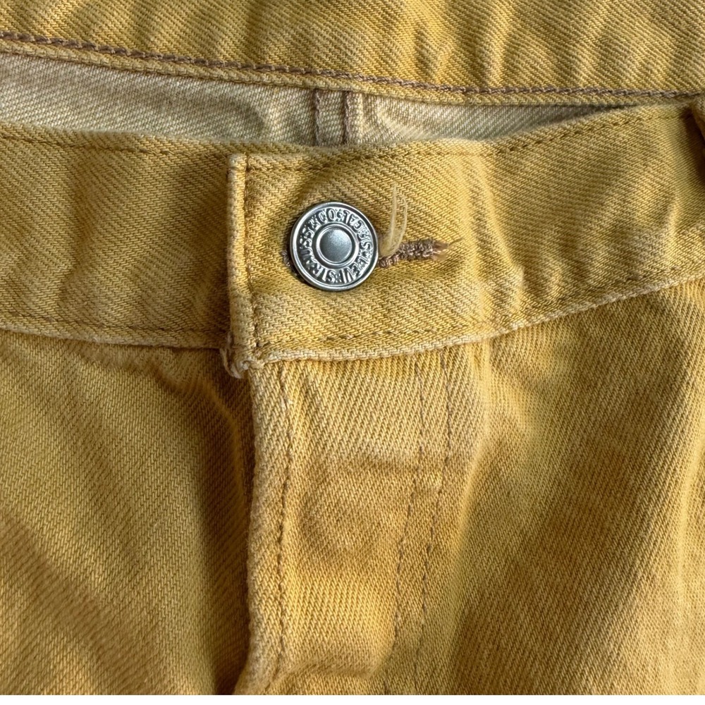 Levis 501 Original Fit Mustard Yellow Denim Jeans Mens 44x29.5 - Picture 7 of 9